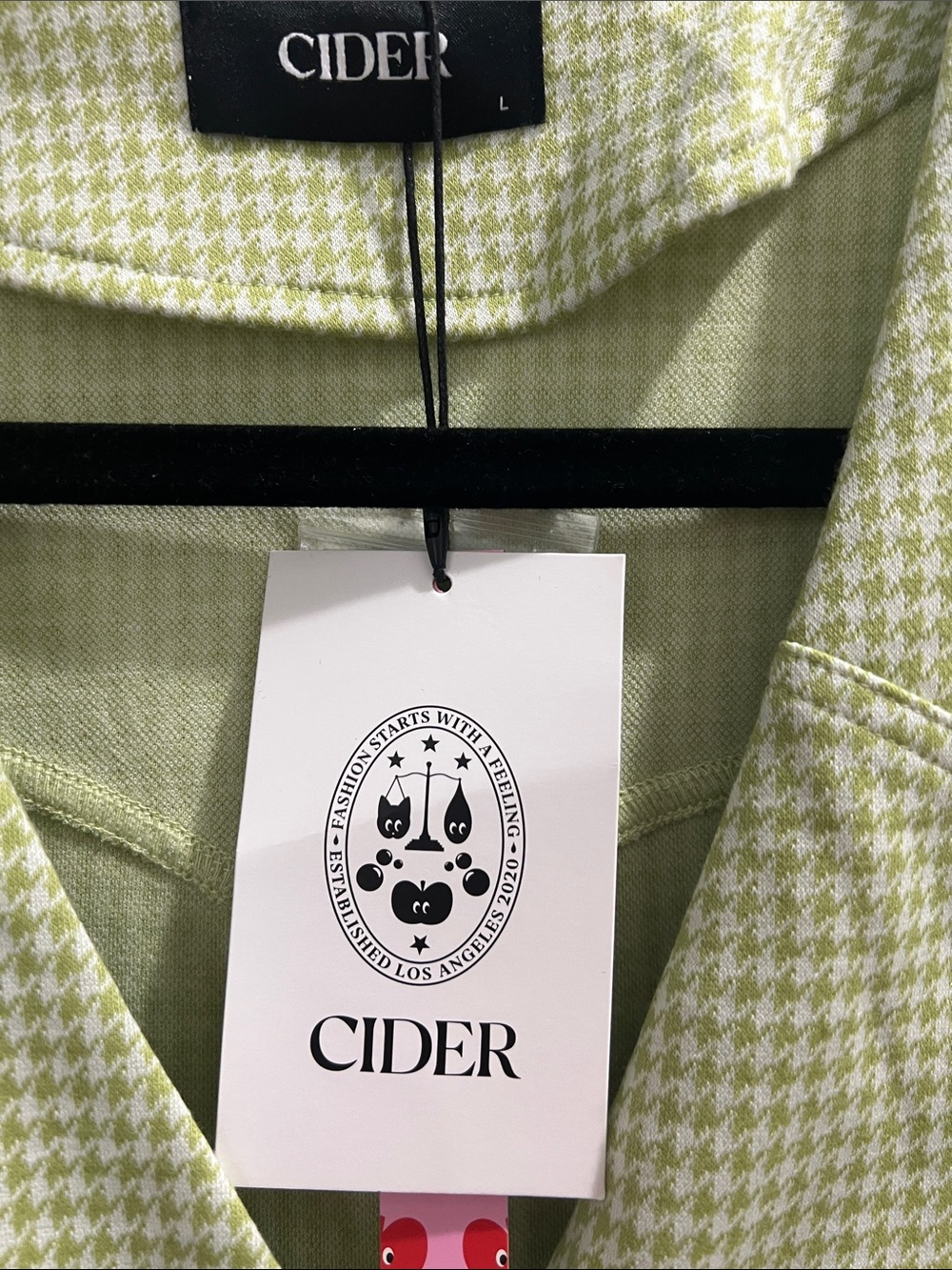 Cider Jacquard V-Neck Houndstooth Bowknot Mini Dress - Picture 3 of 4